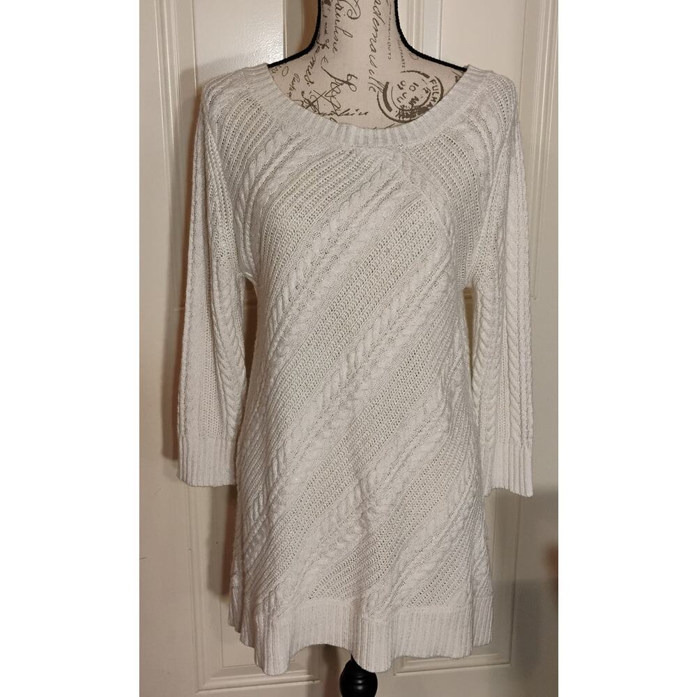 New York & Company Sweater Bright Women Size Large Color Pearl